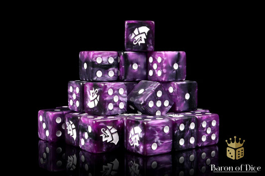Alien Dice - Purple & White - x25 Dice (Square Corner)