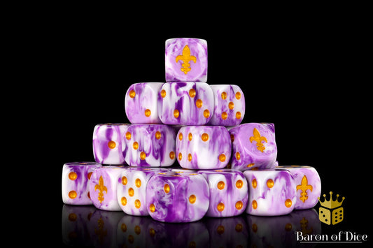 Baron Of Dice Fleur De Lis Dice - Purple 25 Pack (Round)