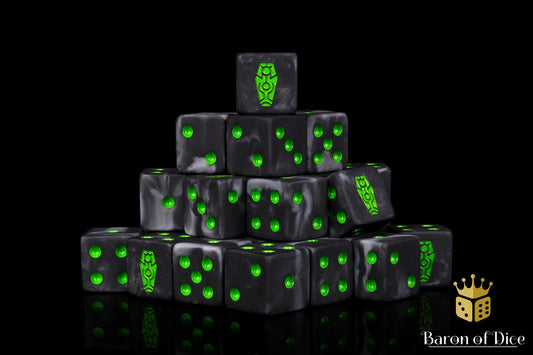 Baron Of Dice Day of The Dead Dice - Green Coffin 25 Pack (Round)