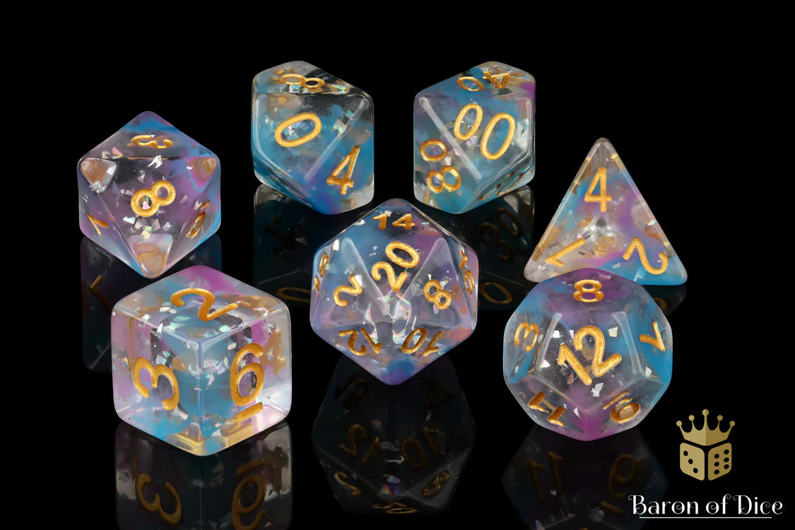 Amethyst RPG Dice - 7 Pieces × 1