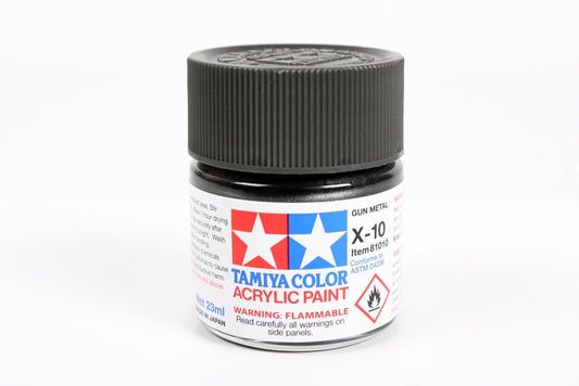 Tamiya X-10 Gun Metal Gloss Finish Acrylic Paint (23ml)