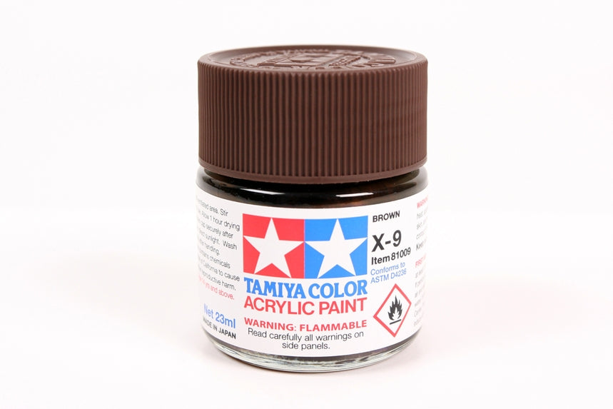 Tamiya X-9 Brown Gloss Finish Acrylic Paint (23ml)