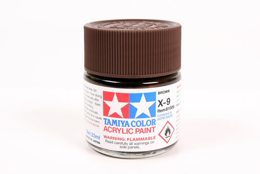 Tamiya X-9 Brown Gloss Finish Acrylic Paint (23ml)
