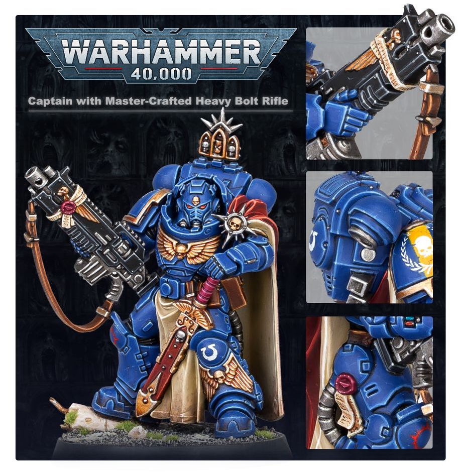 Warhammer 40,000 Captain in Gravis Armour with Master-crafted Heavy Bolt Rifle
