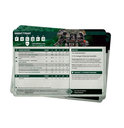 Warhammer 40,000 Datasheet Cards: Chaos Knights