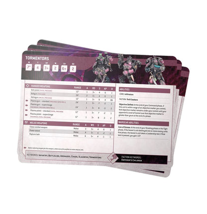 Warhammer 40,000 Datasheet Cards: Emperor's Children