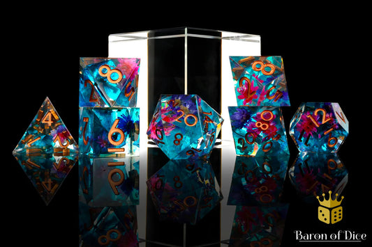 Water Garden Sharp Edge RPG Dice Set - 7 Pieces × 1