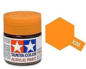 Tamiya Color Clear Orange Mini Acrylic Gloss Finish X-26