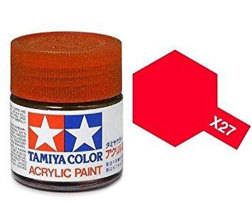 Tamiya Color Clear Red Mini Acrylic Gloss Finish X-27