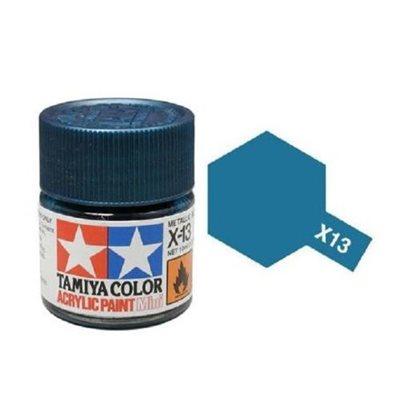 Tamiya Color Metallic Blue Mini Acrylic Gloss Finish X-13