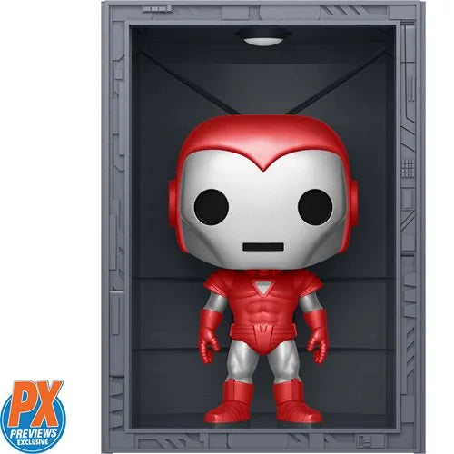 Marvel Iron Man Hall of Armor Iron Man Model 8 Silver Centurion Iron Man Deluxe Pop! Vinyl Figure - Previews Exclusive