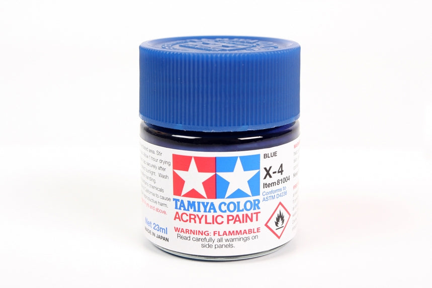 Tamiya X-4 Blue Mini Gloss Finish Acrylic Paint (23ml)